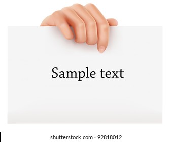 Hand holding business object. Vector illustration