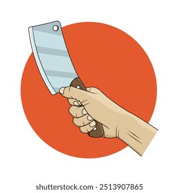 Diseño de Vector de cuchillo de carnicero de mano
