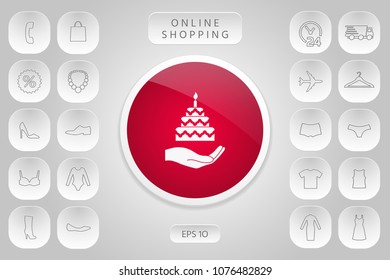 Hand holding a cake icon