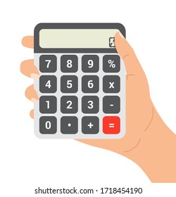 mano sosteniendo un vector calculador