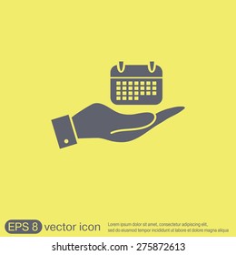 hand holding a calendar sign