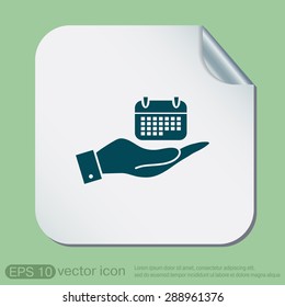hand holding a calendar sign