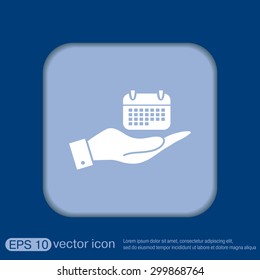 hand holding a calendar sign