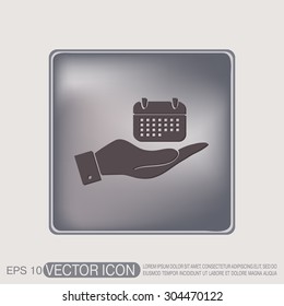 hand holding a calendar sign