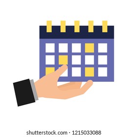 hand holding calendar social media