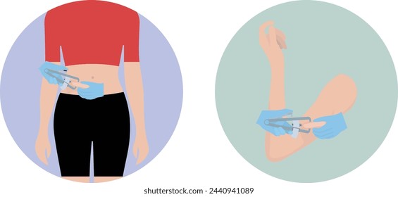 hand holding caliper for fat measurement 