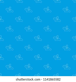 Hand holding a candidate for the job pattern vector seamless blue repeat for any use