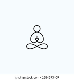 Hand holding candle line art vector illustration. Relaxing, Meditation, Spa, Yoga logo icon sign symbol design concept