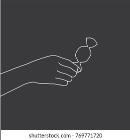 Hand holding a candy, vector illustration design. Hands collection.