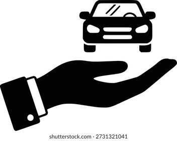 Icono de coche de mano que representa el concepto de negocio y Transporte