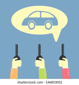 hand holding a car key