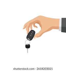 hand holding car key vector illustration design