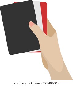 hand holding card.