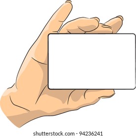 Hand holding card