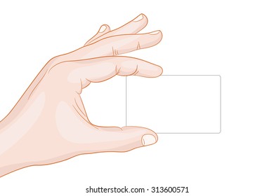 hand holding a card blank vector illustration