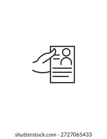 Icono de tarjeta de mano, el mejor ícono de línea de Vector.