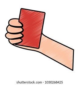 hand holding card sport icon