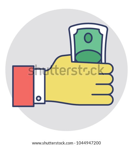 
Hand holding cash amount representing sponsor investment concept 
