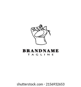 hand holding a castanet logo cartoon design icon template black modern isolated vector