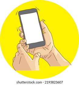 ilustración vectorial de teléfono celular de mano