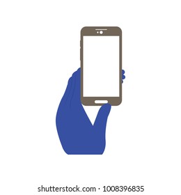 Hand holding a cellphone