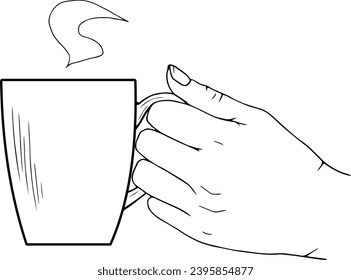 Hand holding ceramic cup