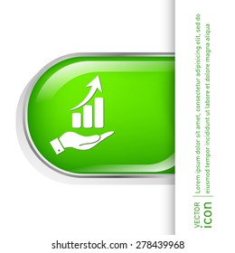 hand holding a chart diagram figure.  business icon
