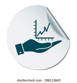 hand holding a chart diagram figure sign. business icon