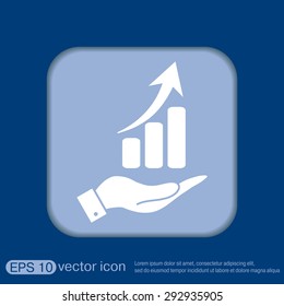 hand holding a chart diagram figure.  business icon