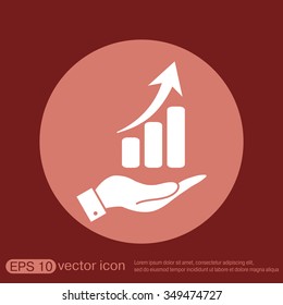 hand holding a chart diagram figure.  business icon