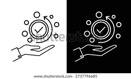 Hand Holding Check Mark Icon: Concept Of Success, Approval, Solution Vector