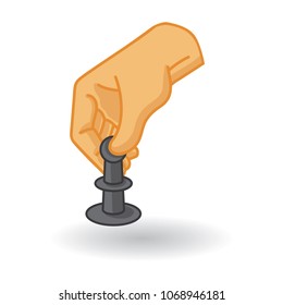  hand holding chess knight piece, strategy, strategic move concept vector illustration