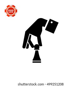 Hand Holding Chess Pawn Icon
