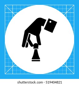 Hand Holding Chess Pawn Icon