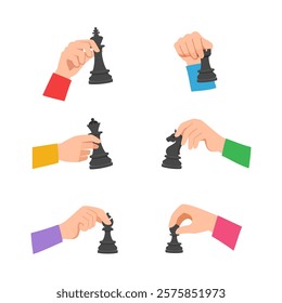 hand holding chess piece set good quality