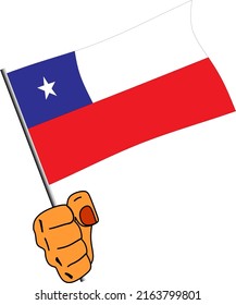 Hand, die die Flagge Chiles hält Vektorgrafik