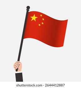 Hand Holding China Waving Flag