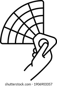 Hand Holding Chinese Fan Concept Vector Color Icon Design, Traditional Chinese Culture Symbol on white background, Lunar New Year of the Ox 2021 Sign, China Travel Guide Stock