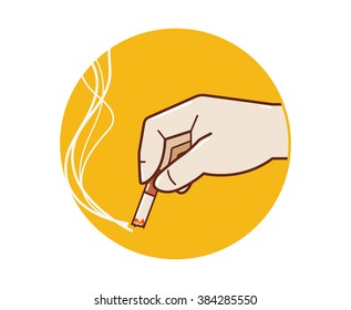 A hand holding a cigarette