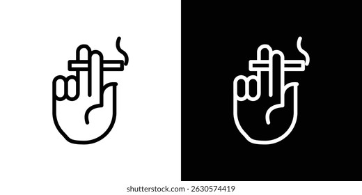 Hand holding cigarette icon vector for web, computer and mobile apps