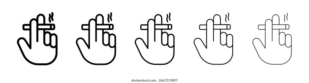 Hand holding cigarette icon vector collection. EPS 10
