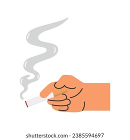 hand holding cigarrette vector concept