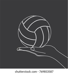 Hand holding a classic ball, vector illustration design. Hands collection.