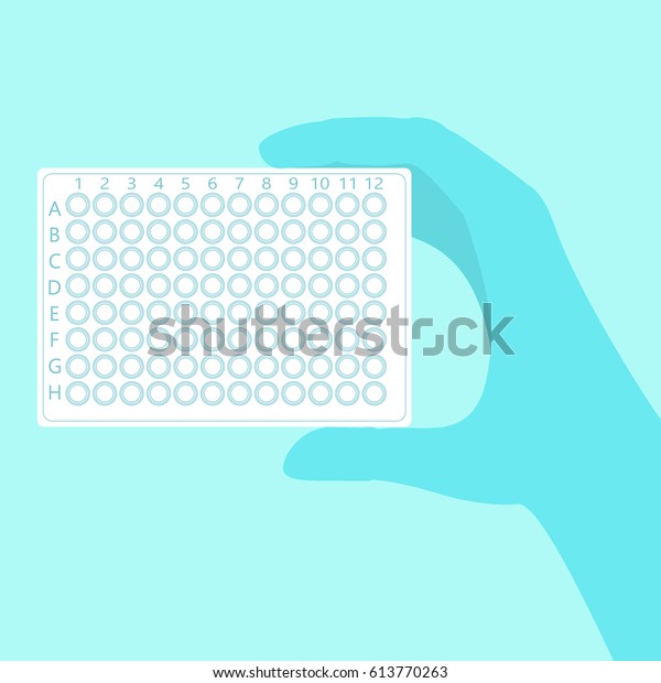 Hand Holding Clean Pcr Plate 96 のベクター画像素材 ロイヤリティフリー