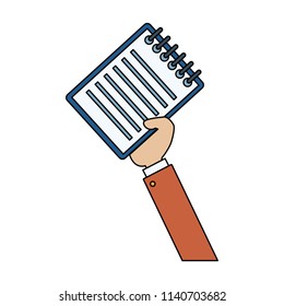 Hand holding clipboard