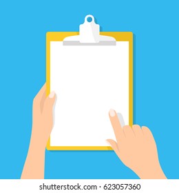 Hand Holding Clipboard Vector Illustration Isolated Stock Vector ...