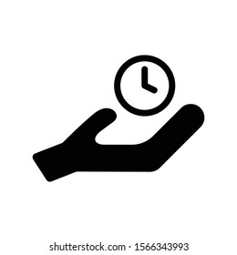 Hand Holding Clock Icon. Time management, business, efficiency icon