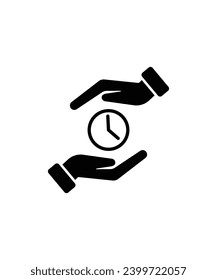 hand holding clock icon, vector best flat icon.