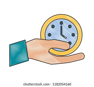 hand holding clock time business office