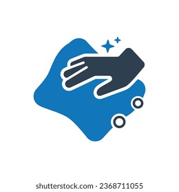 Hand holding a cloth wiping a surface icon, Hand Wiping With A Cloth Icon